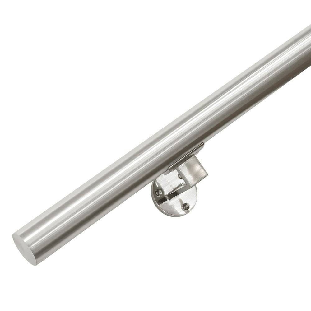 RVS Geborsteld Trapleuning 300 cm met 4 houders-0