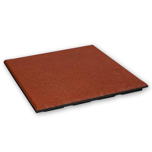 Rubber tegel 30 mm - 50 x 50 cm - Rood - 4 stuks - 1m²-0