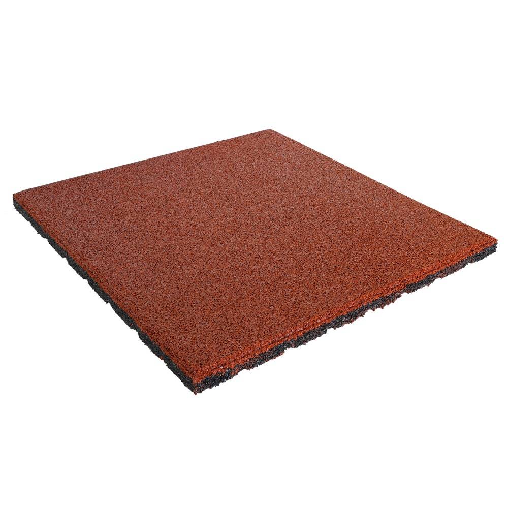 Rubber tegel 25 mm - 50 x 50 cm - Rood - 4 stuks - 1m²-0