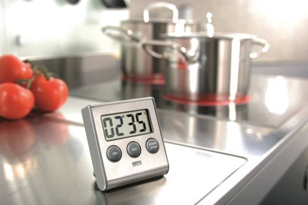 GEFU CONTARE Digitale keukentimer Zwart, roestvrij staal-1