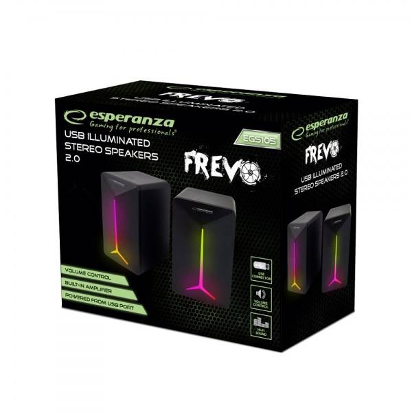 ESPERANZA USB-LUIDSPREKERS 2.0 LED REGENBOOG FREVO EGS105-2
