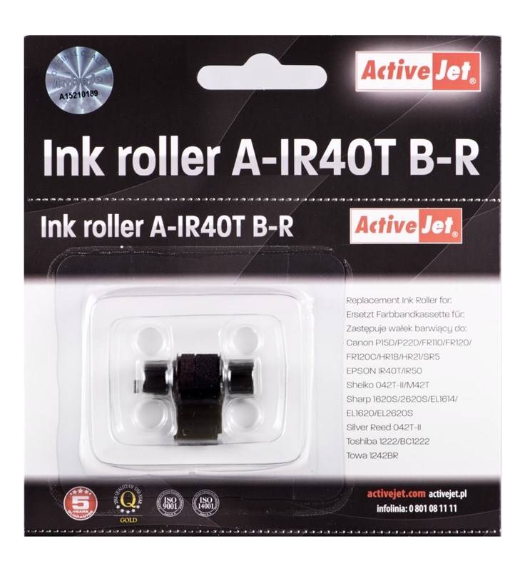 Activejet A-IR40T kleurenrollerset (vervanging voor Epson IR40T; Supreme; zwart. editie 5 stuks)-1