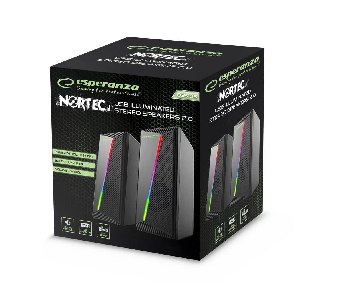 Esperanza EGS106 Speakers 2.0 LED Zwart 6W-4