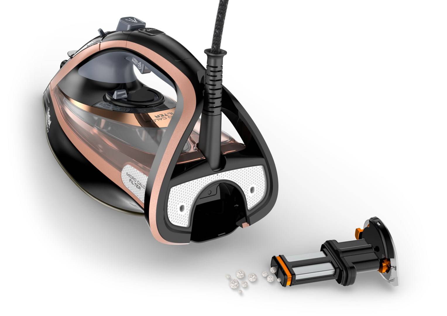 Tefal Ultimate Pure FV9845 strijkijzer, droog & stoom, Durilium Autoclean zoolplaat, 3200 W, zwart. Koperkleurig.-4