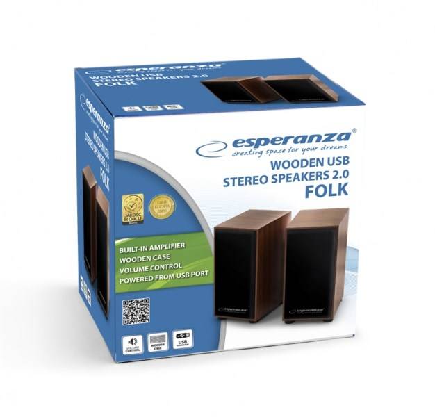 Esperanza 2.0 FOLK luidsprekerset 2.0 kanalen 6 W Hout-3