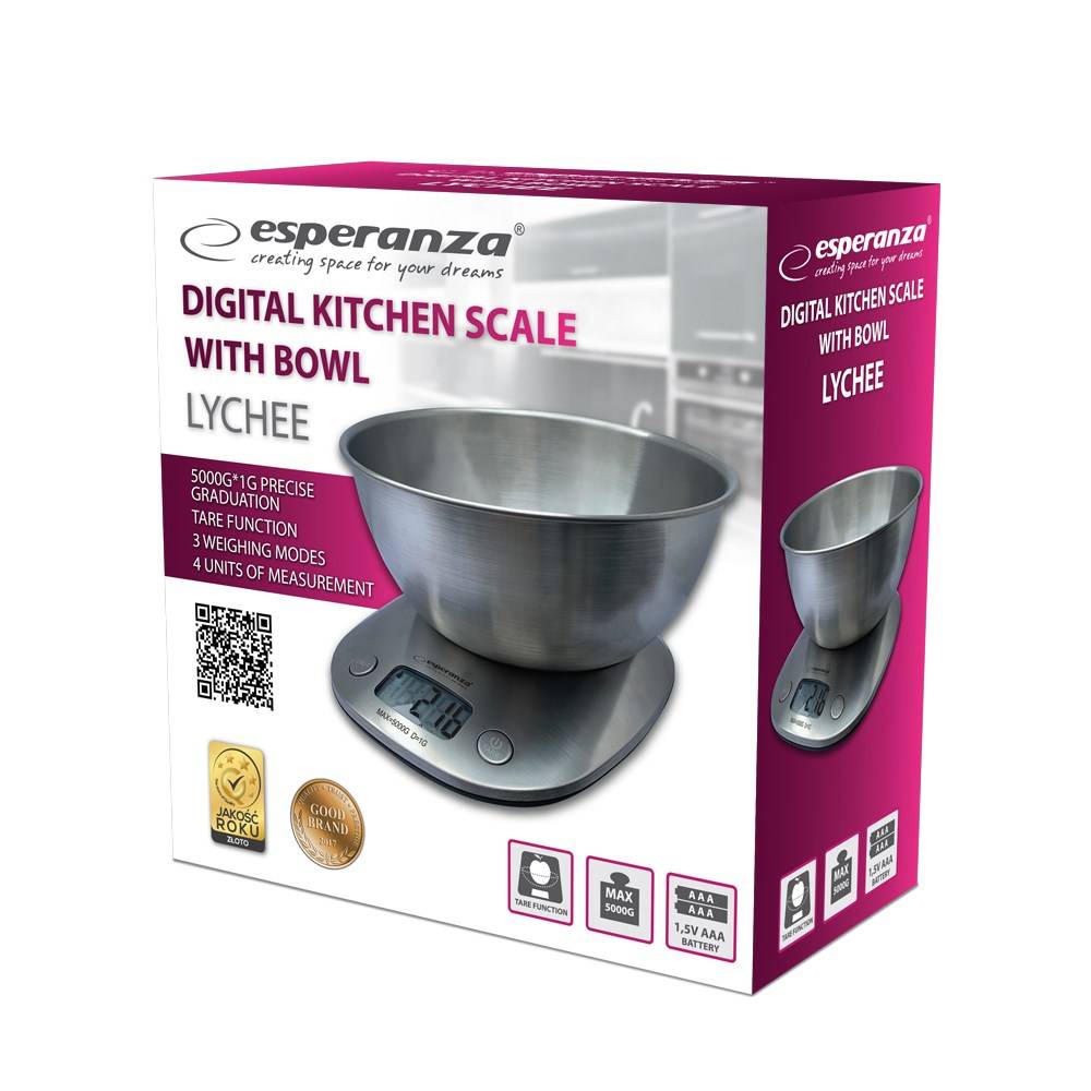 Esperanza EKS008 Elektronische keukenweegschaal met kom-1