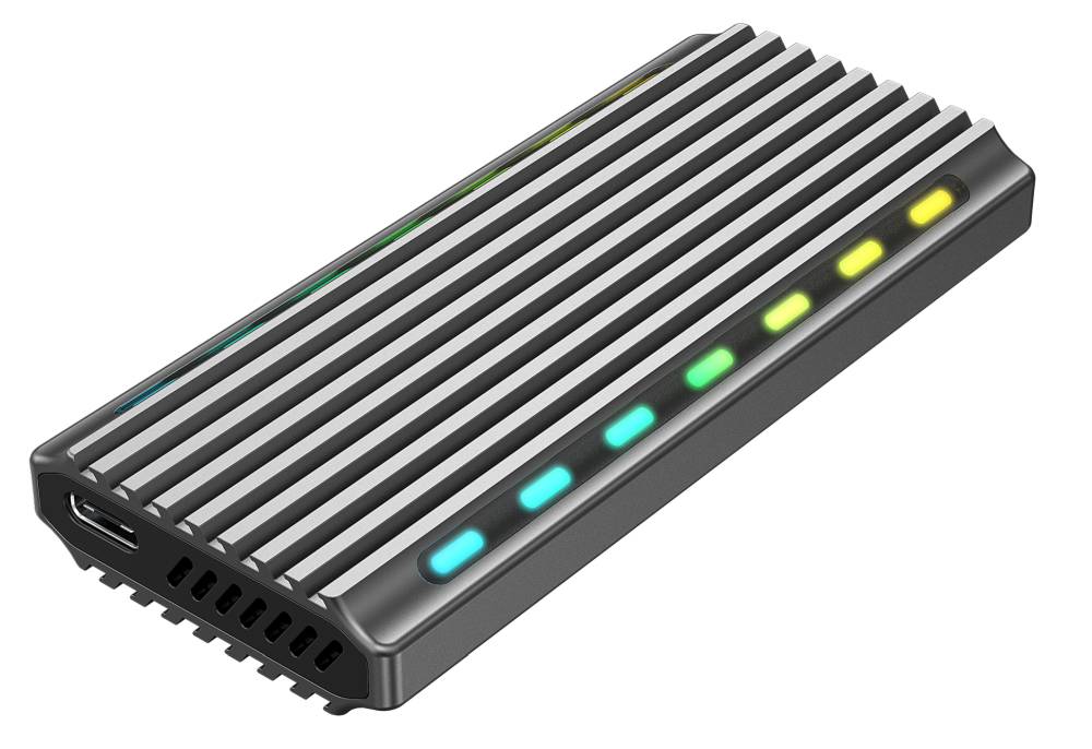 Gembird EE2280-U3C-03 USB 3.1-behuizing voor M.2 NVMe-schijven. RGB. Aluminium.-0
