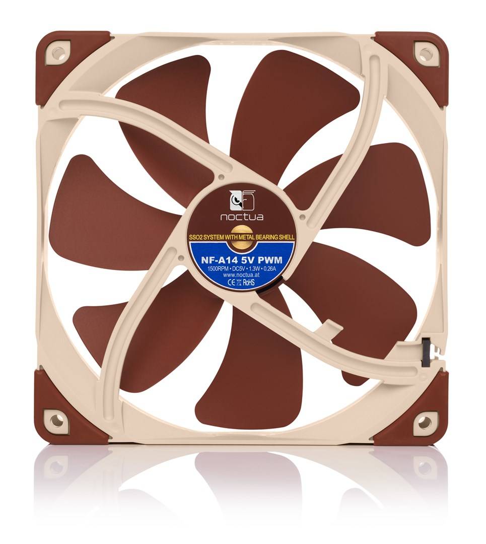 Noctua NF-A14 computerbehuizingsventilator 14 cm beige/bruin-1