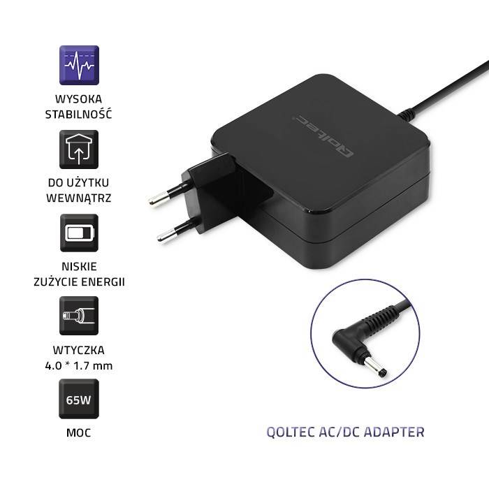 Qoltec 51751 voedingsadapter voor Huawei laptops 65W | 19V | 3,42A | 4,0*1,7-4