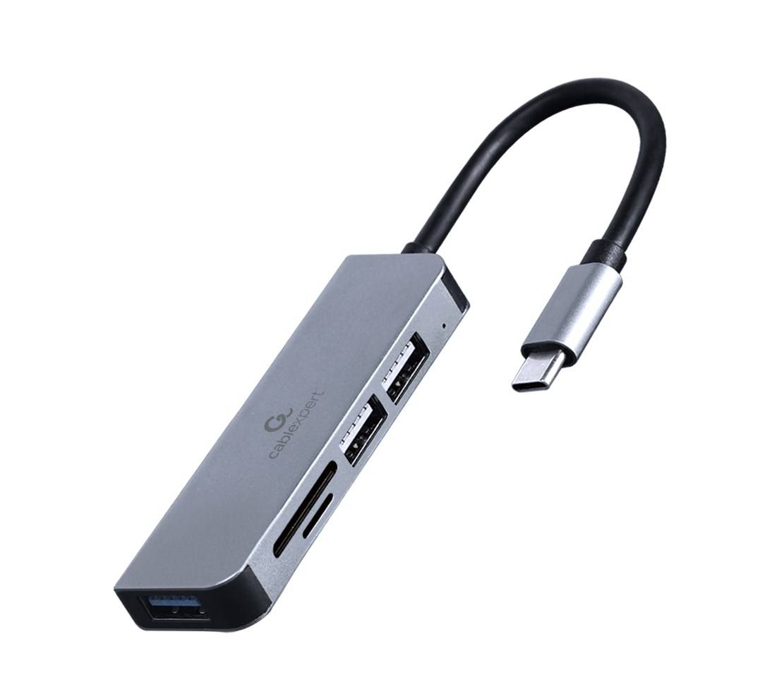 GEMBIRD UHB-CM-CRU3P1U2P2 Hub USB; USB-A aansluiting 2x,USB-C-stekker; Cablexpert; grijs - 1 stuk-2