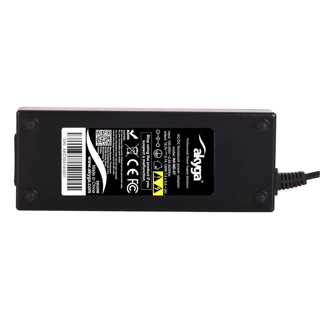 Akyga AK-ND-57 voedingsadapter/omvormer voor binnengebruik, 130 W, zwart.-5