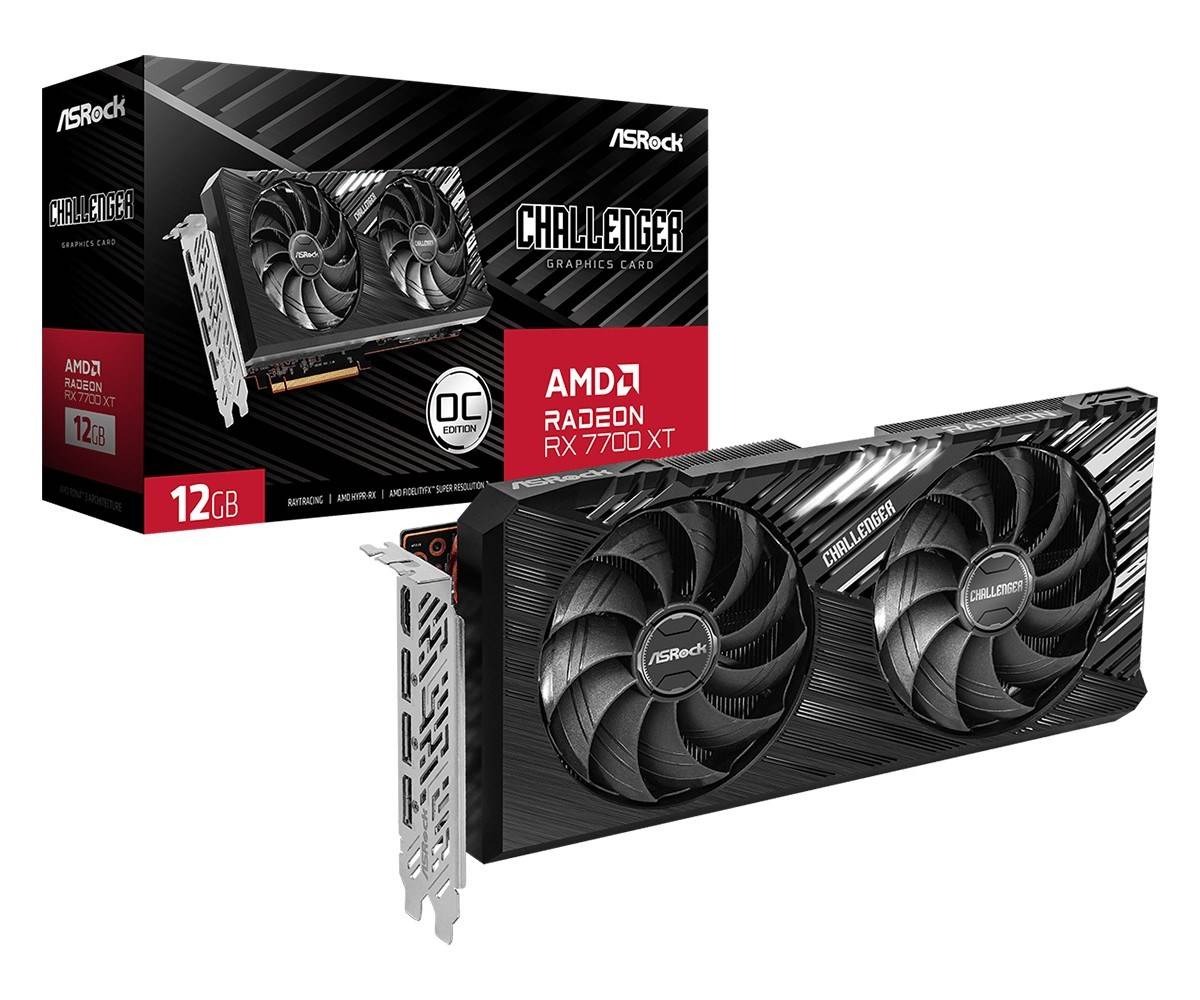 ASRock Challenger Radeon RX 7700 XT 12GB OC - Grafikkarten - Radeon RX 7700 XT - 12GB GDDR6 - PCIe 4,0 x16 - 3 x Displa-2