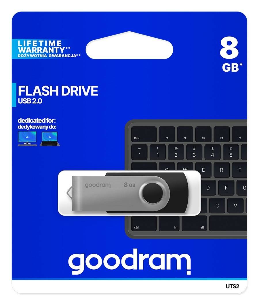 Goodram UTS2 USB-flashdrive 8 GB USB Type-A 2.0 Zwart, Zilver-2