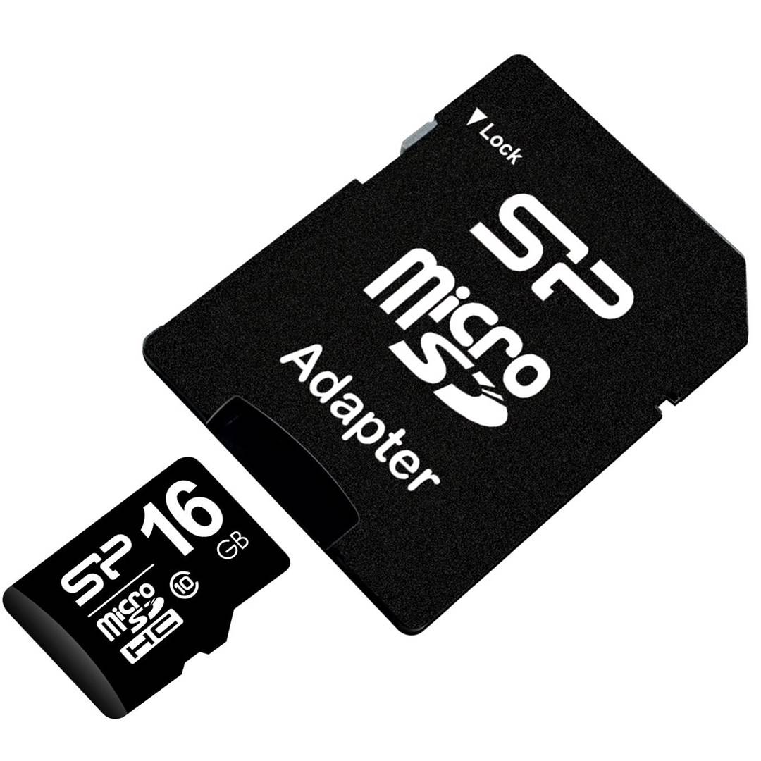 Silicon Power Micro SDHC incl. SD Adapter 16GB Class 10-2
