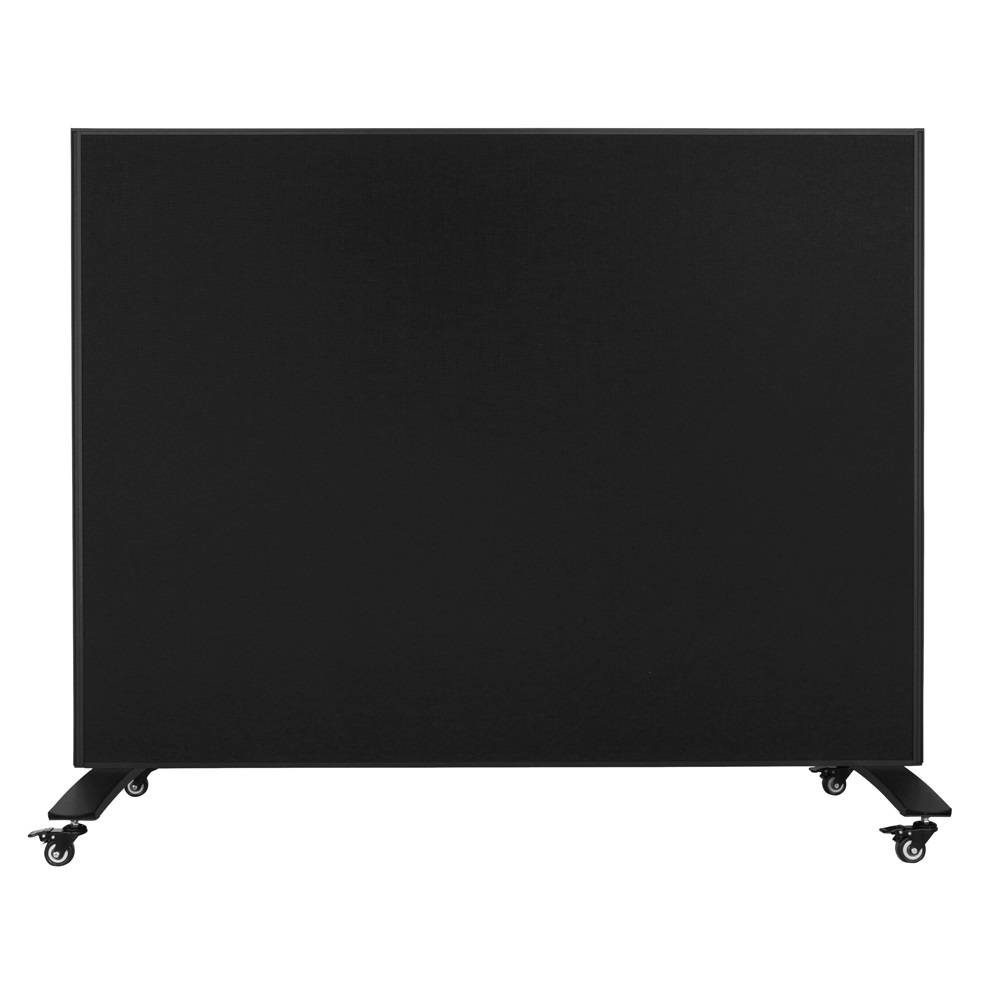 Mobiele scheidingswand - Akoestisch paneel/whiteboard - 160x120 cm - Zwart/Wit-0