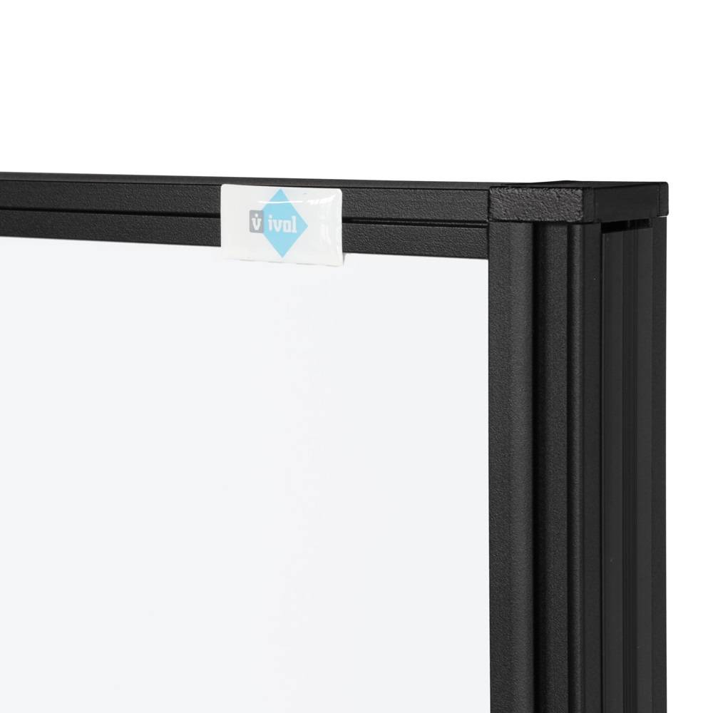 Mobiele scheidingswand - Akoestisch paneel/whiteboard - 120x160 cm - Zwart/Wit-1