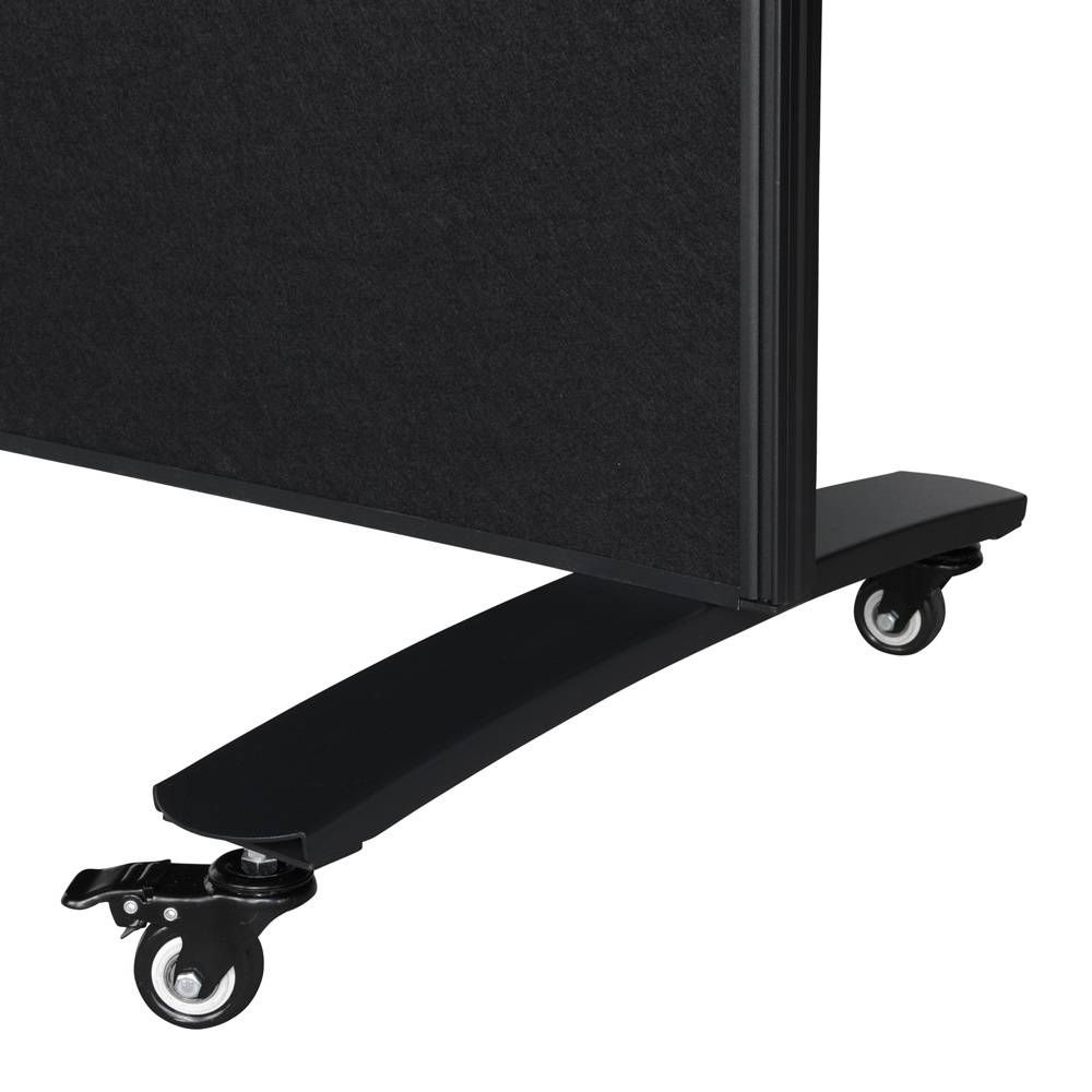 Mobiele scheidingswand - Akoestisch paneel/whiteboard - 120x160 cm - Zwart/Wit-2