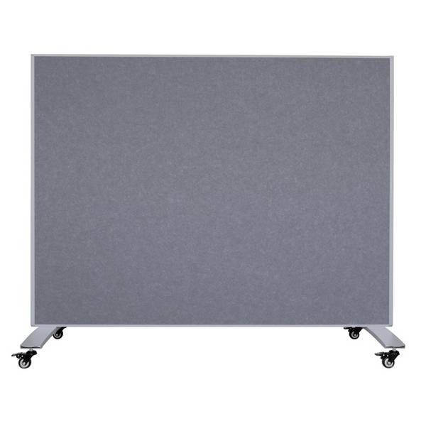 Mobiele scheidingswand - Akoestisch paneel/whiteboard - 160x120 cm - Grijs/Wit