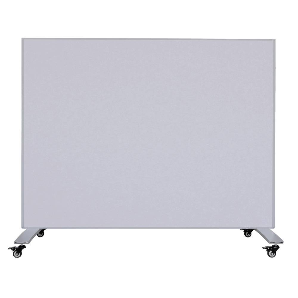 Mobiele scheidingswand - Akoestisch paneel/whiteboard - 160x120 cm - Licht grijs/Wit-0
