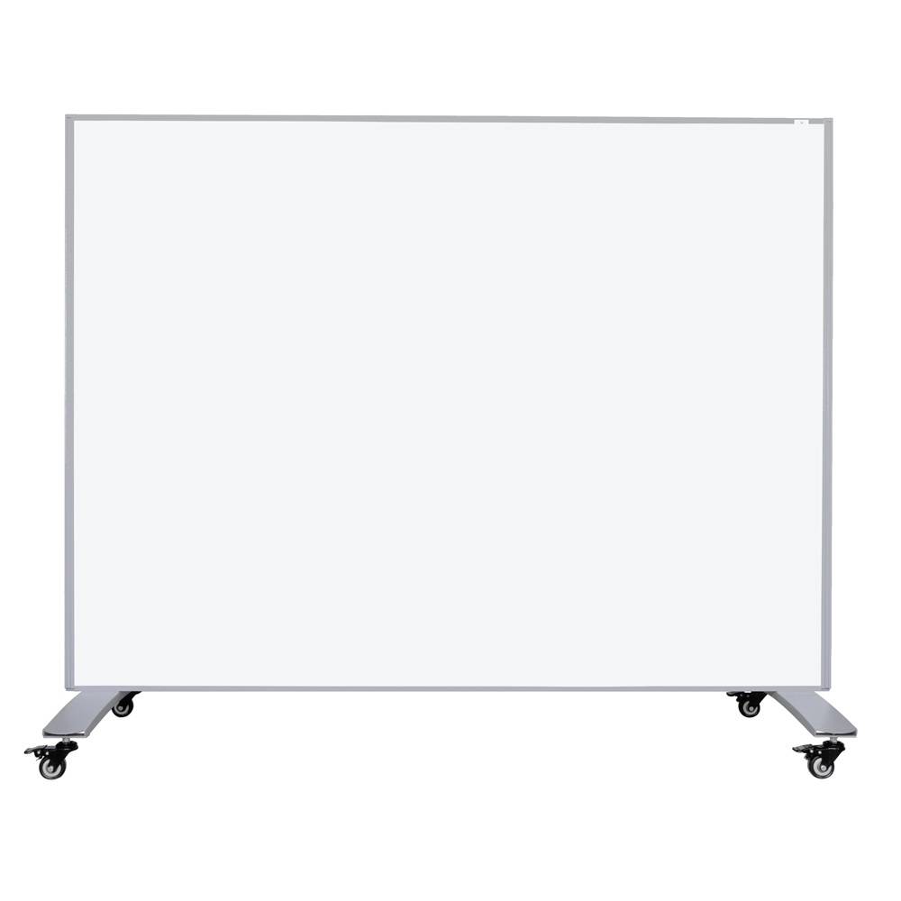 Mobiele scheidingswand - Akoestisch paneel/whiteboard - 160x120 cm - Licht grijs/Wit-1