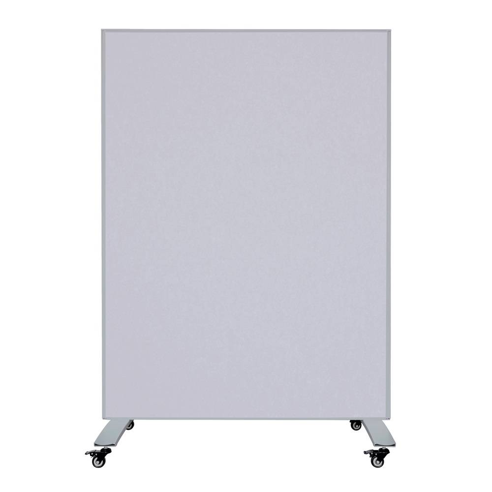 Mobiele scheidingswand - Akoestisch paneel/whiteboard - 120x160 cm - Licht grijs/Wit-0