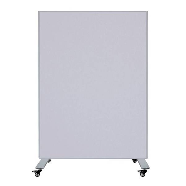 Mobiele scheidingswand - Akoestisch paneel/whiteboard - 120x160 cm - Licht grijs/Wit