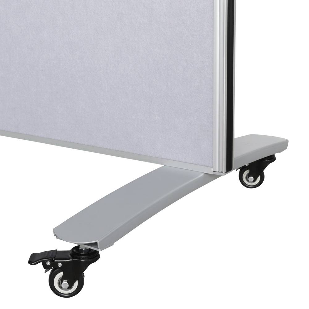 Mobiele scheidingswand - Akoestisch paneel/whiteboard - 160x120 cm - Licht grijs/Wit-2