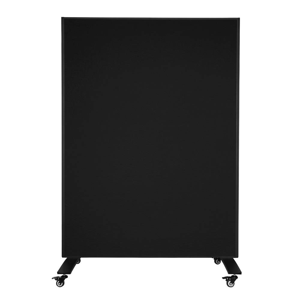 Mobiele scheidingswand - Akoestisch paneel/whiteboard - 120x160 cm - Zwart/Wit-0