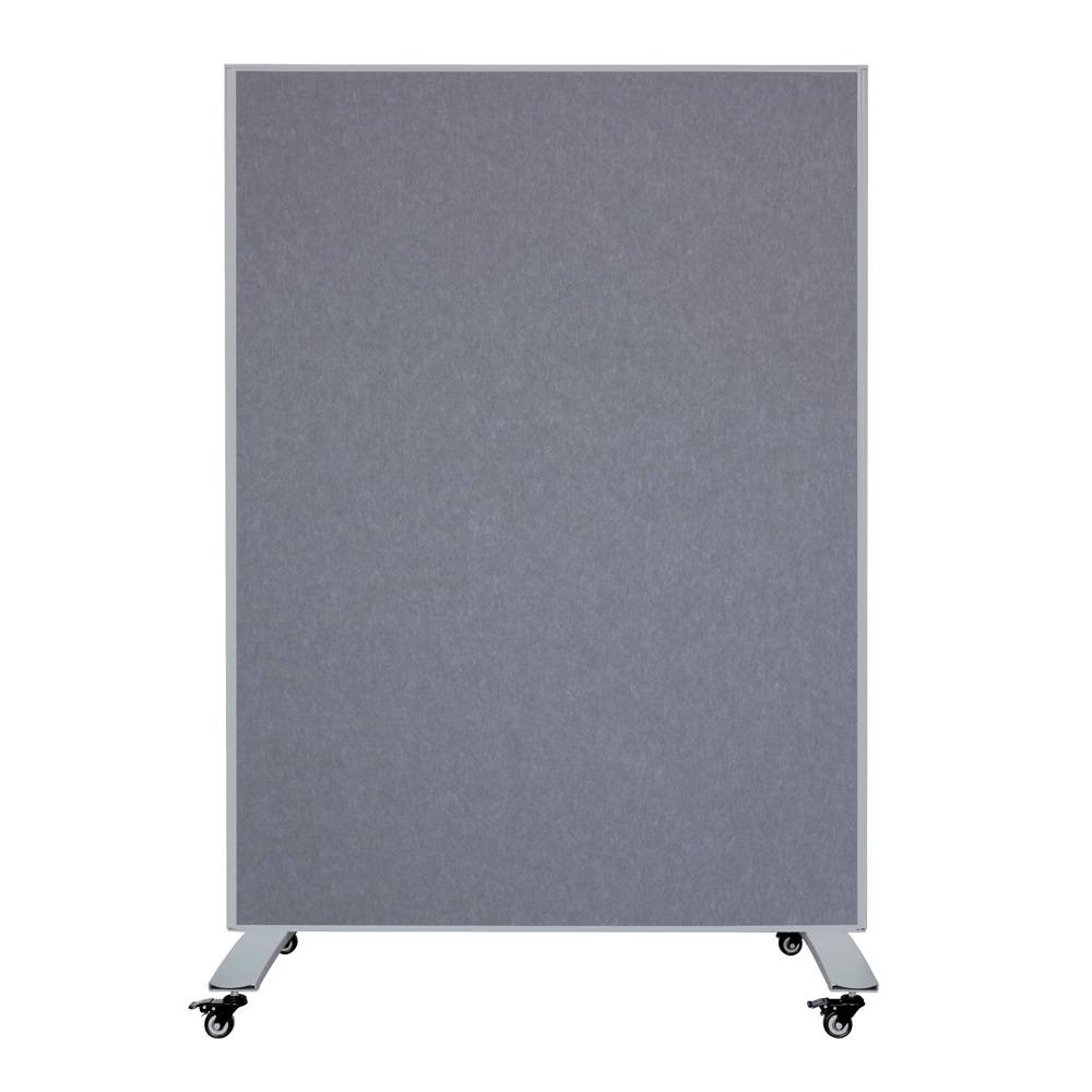 Mobiele scheidingswand - Akoestisch paneel/whiteboard - 120x160 cm - Grijs/Wit-0