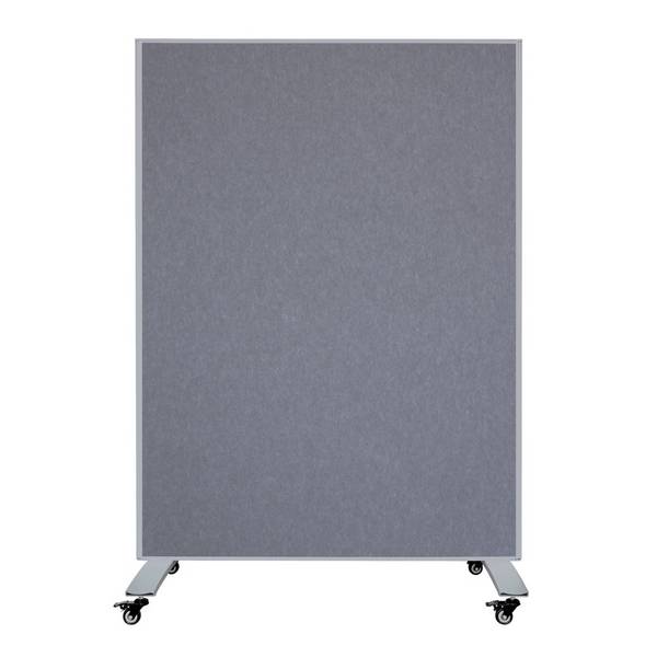 Mobiele scheidingswand - Akoestisch paneel/whiteboard - 120x160 cm - Grijs/Wit
