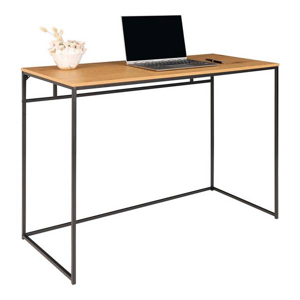 Eiken look Bureau met zwart frame