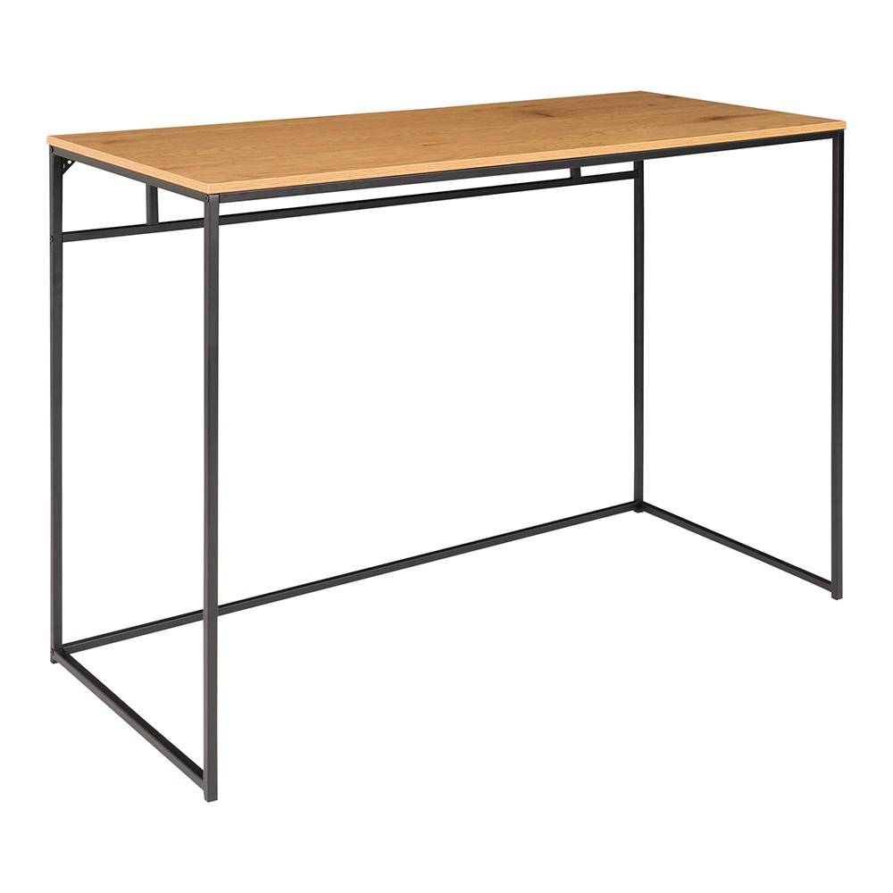Eiken look Bureau met zwart frame-1