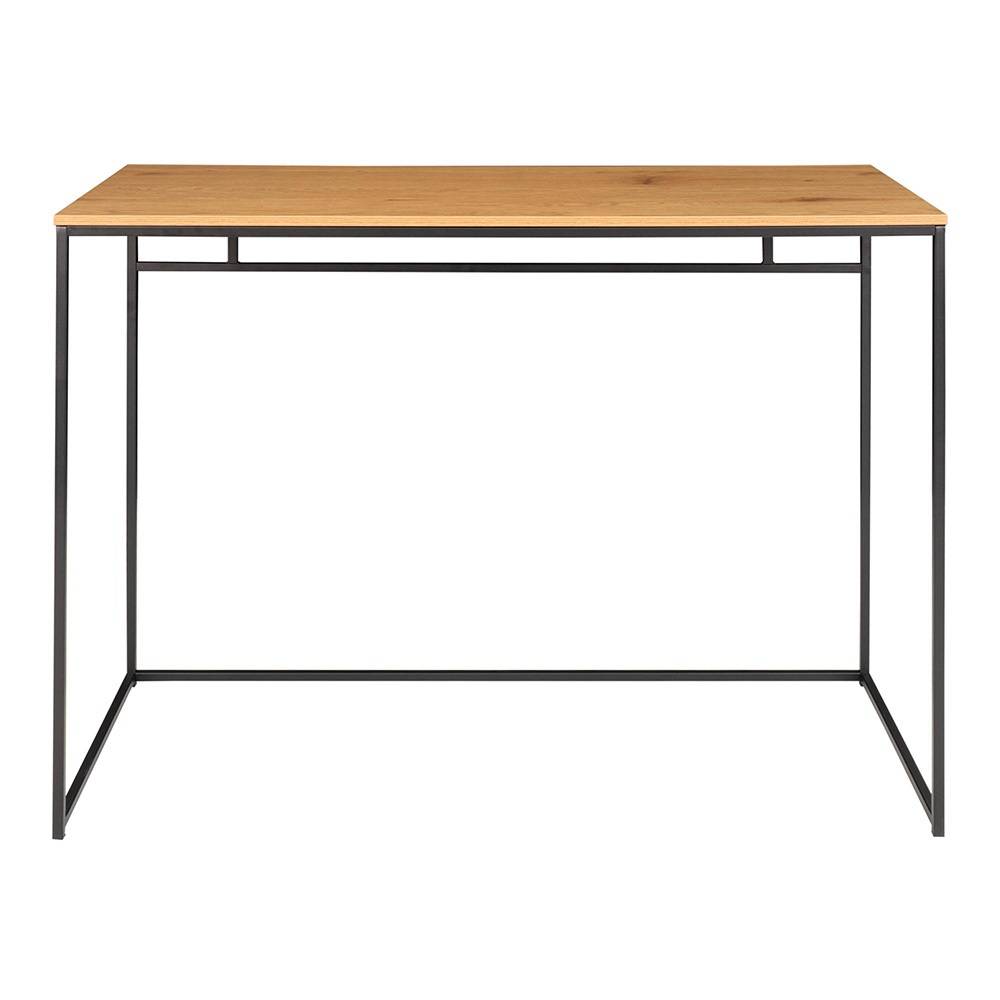 Eiken look Bureau met zwart frame-4