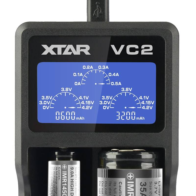 XTAR VC2 huishoudaccu USB-3