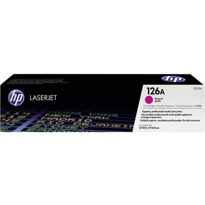 'Toner voor HP LaserJet 126A in Magenta. Verpakking toont productafbeelding en opschrift in meerdere talen. Geschikt voor HP printers.'