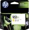 Een HP 951XL inktcartridge in Geel. Verpakking toont een lotusblaadje met een vlinder en de tekst 'Bewezen Prestatie'.