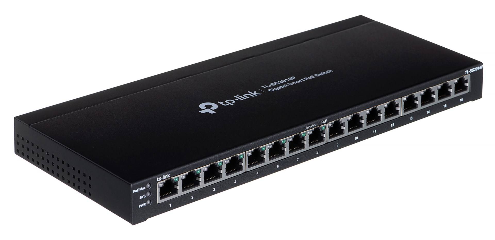 TP-Link TL-SG2016P Netzwerk-Switch L2/L3/L4 Gigabit Ethernet (10/100/1000) Power over Ethernet (PoE) Schwarz (TL-SG2016-2
