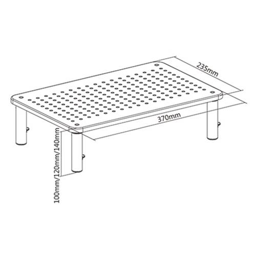 GEMBIRD MS-TABLE-01 Monitorstandaard; 20kg; zwart; plastic,staal; 370x235x120mm - 1 stuk-3