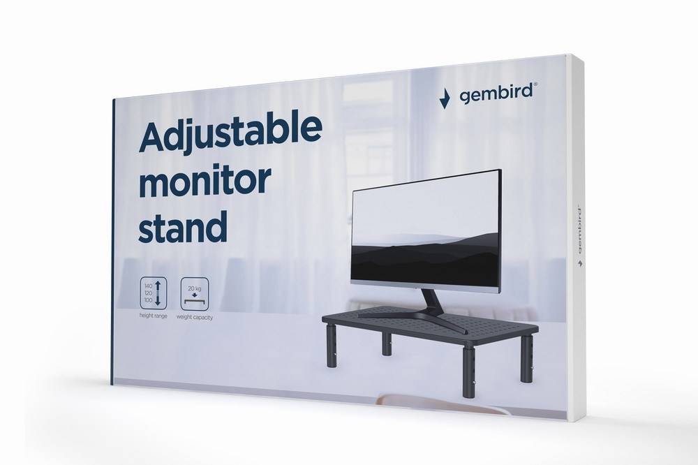 GEMBIRD MS-TABLE-01 Monitorstandaard; 20kg; zwart; plastic,staal; 370x235x120mm - 1 stuk-4