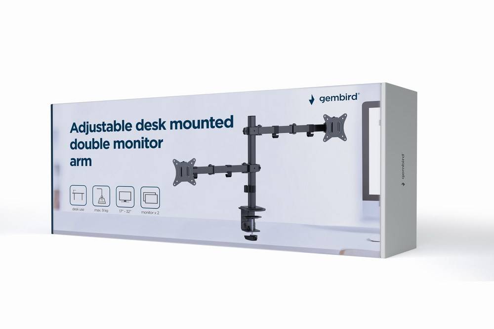 GEMBIRD MA-D2-03 Houder; 9kg; 17÷32"; 75x75mm,100x100mm; monitor x2 - 1 stuk-5