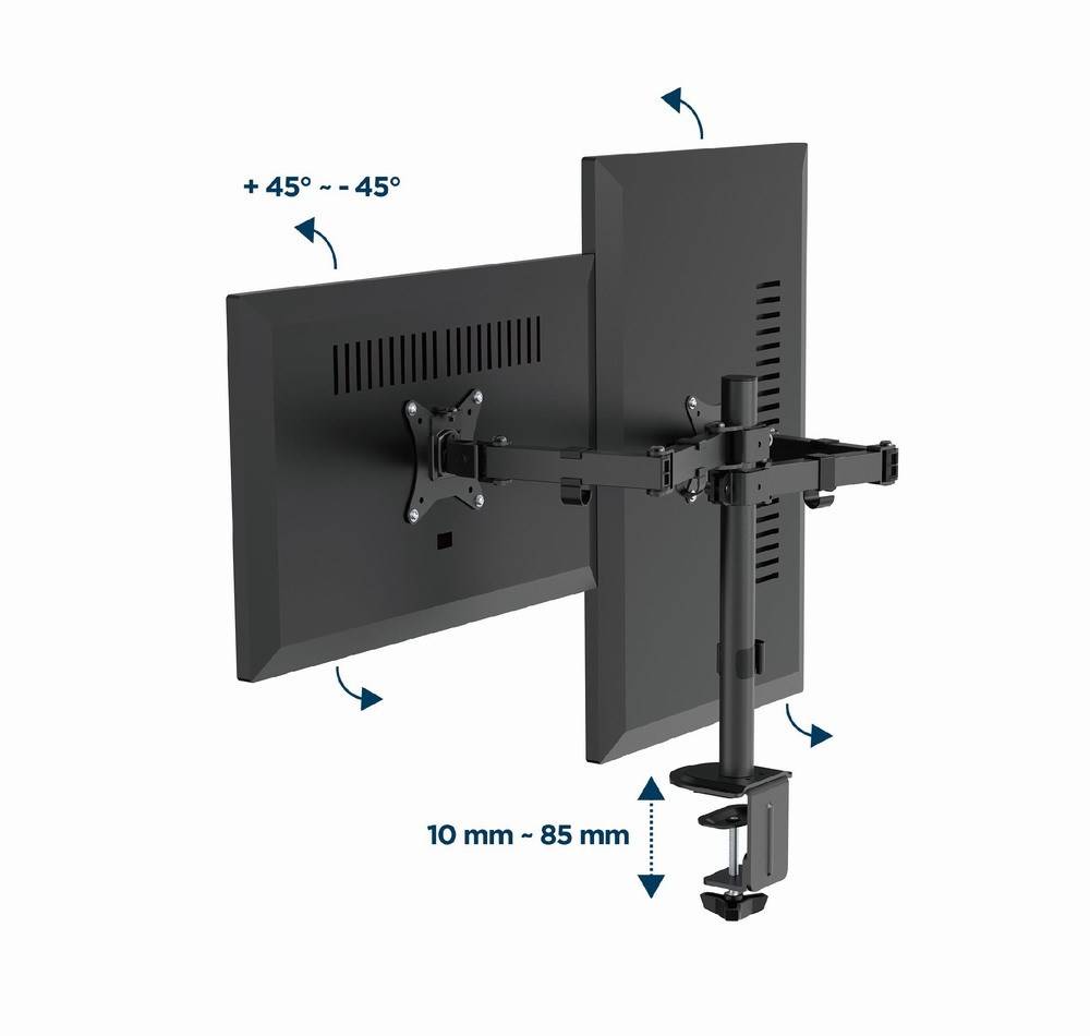 GEMBIRD MA-D2-03 Houder; 9kg; 17÷32"; 75x75mm,100x100mm; monitor x2 - 1 stuk-3
