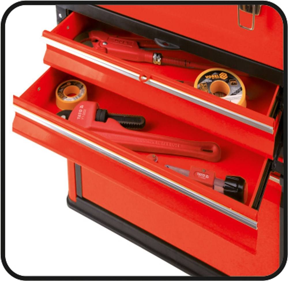 Yato YT-09107 gereedschapskist/onderdelendoos, metaal, zwart. Ed-1