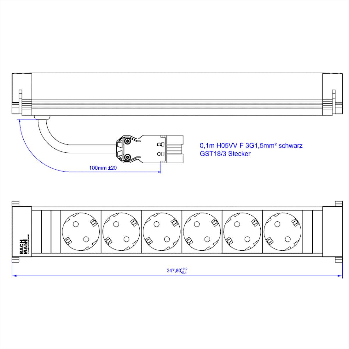 BACHMANN POWER FRAME 6xCEE7/3, GST18, 0,5 m-1