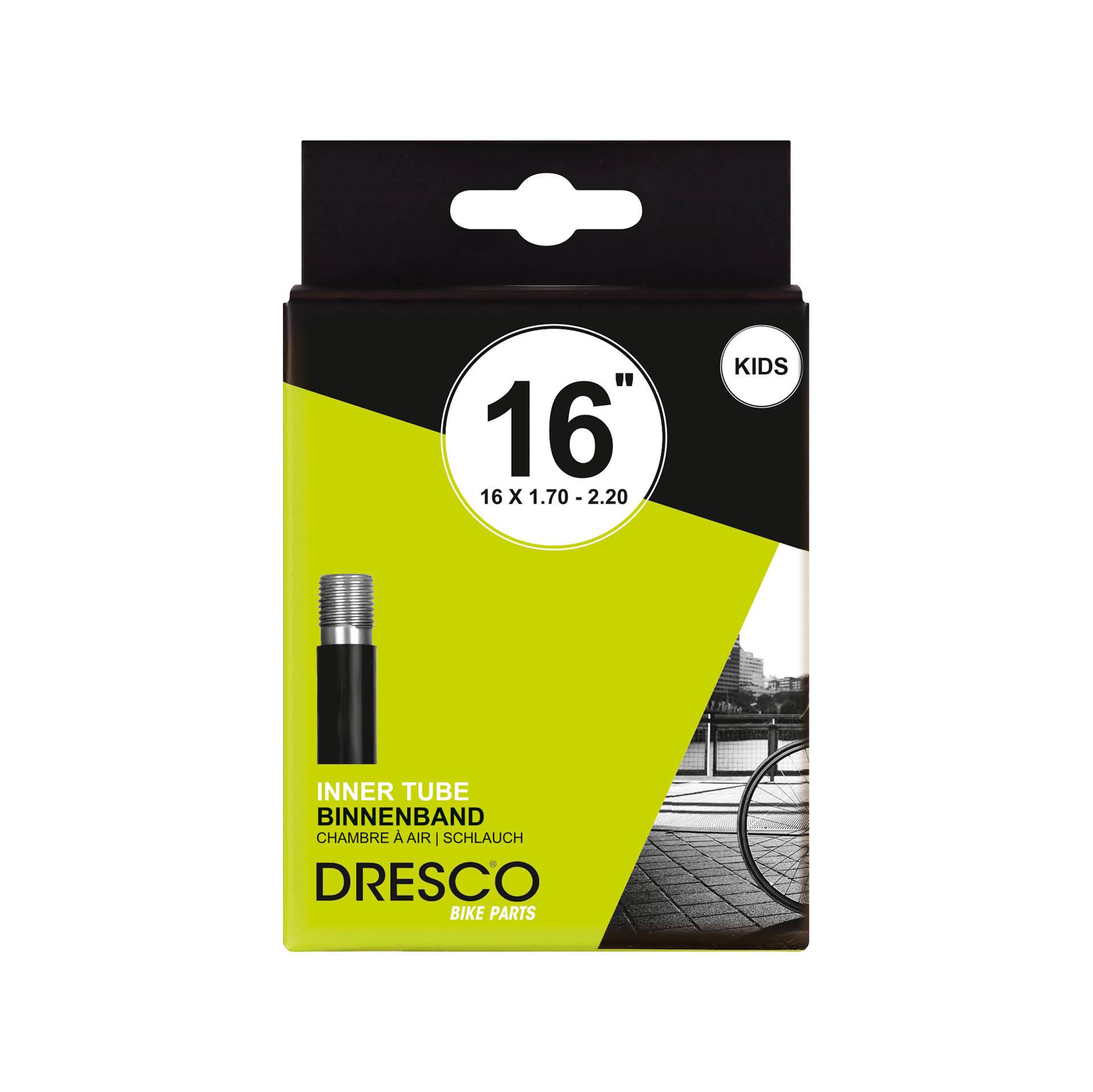 Dresco Binnenband 16 x1.75-2.50 (47/62-305) Schrader 40mm-1