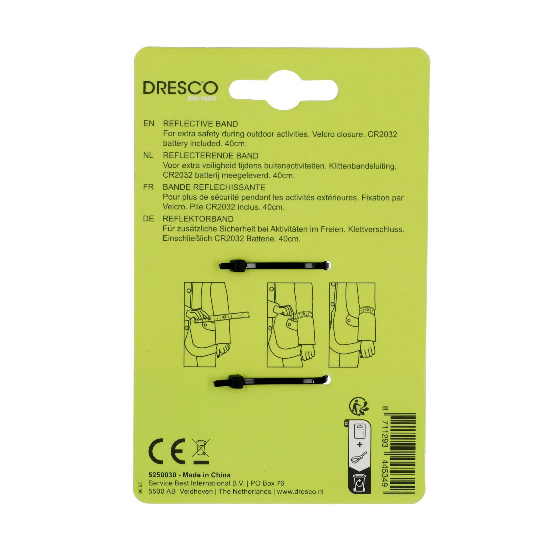 Dresco Reflecterende Armband 4 LED-4