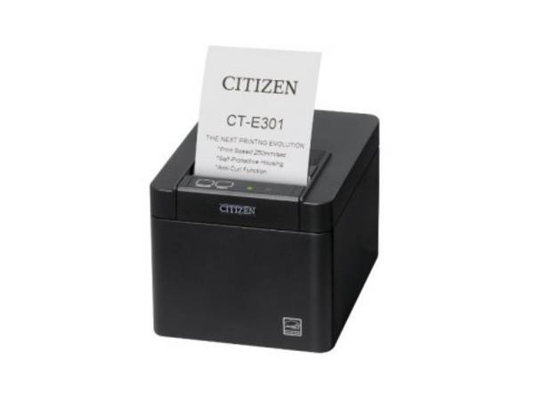 Citizen CT-E301, USB, RS232, Ethernet, 8 dots/mm (203 dpi), cutter, zwart | CTE301X3EBX