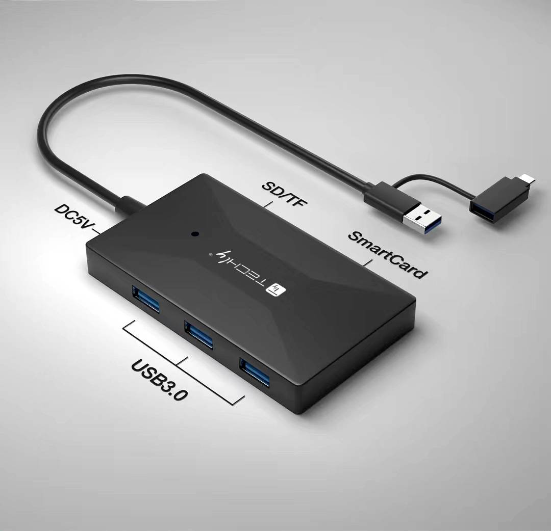 Techly IUSB-CARD-AC582 geheugenkaartlezer USB 3.2 Gen 1 (3.1 Gen 1) Type-A/Type-C Zwart-2