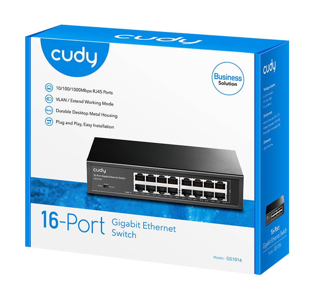 CUDY GS1016 16-poorts Gigabit Metalen Switch-6