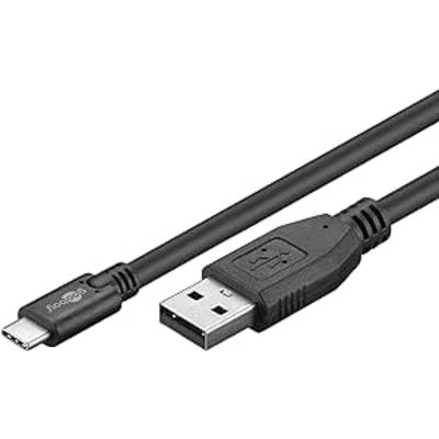 USB 2.0 kabel USB-C naar USB A, zwart geschikt voor apparaten met USB-C aansluiting-0