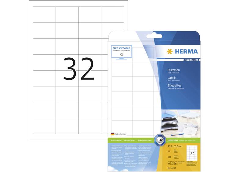Etiket Herma 4200 48.3x33.8mm premium wit 800stuks